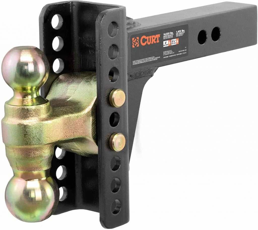 CURT 45900 Adjustable Trailer Hitch Ball Mount 2 in receiver