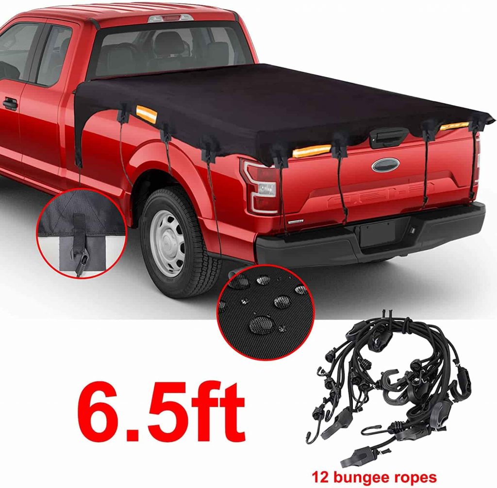 Truck Bed Tarp Cover with Bungee Cords for Standard Bed Oxford Waterproof Fabric for f150