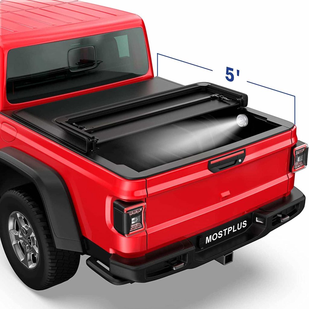 mostplus soft folding tonneau cover for 2022 jeep gladiator