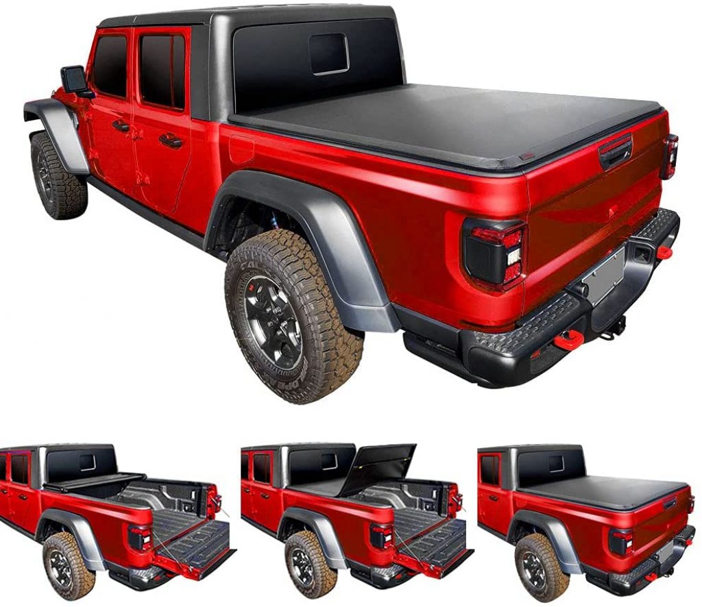 maxmate soft tri fold tonneau cover for 2022 jeep gladiator